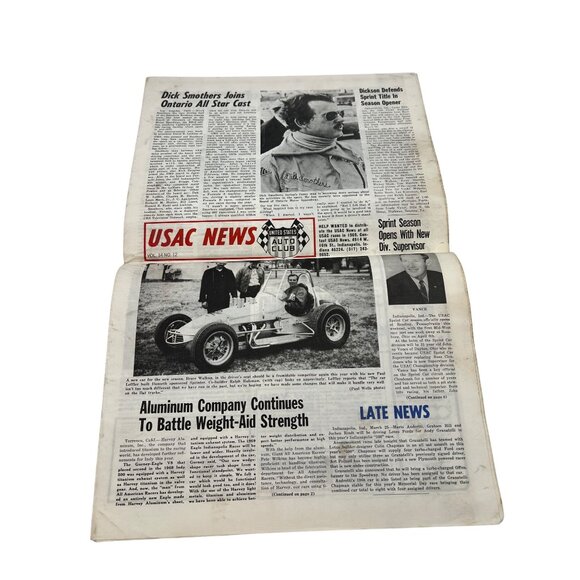 Lot of 23 USAC News 1969 Unser Foyt Andretti Midget Indy Sprint Racing - Picture 8 of 8